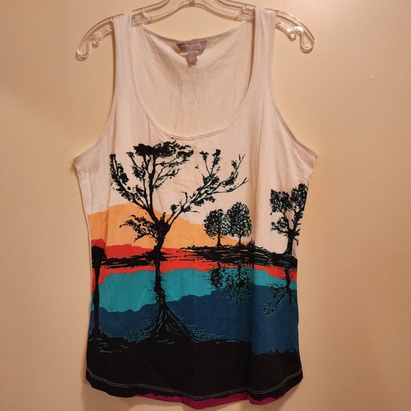 Banana Republic Sunset Scene Tank Top M - Picture 1 of 4